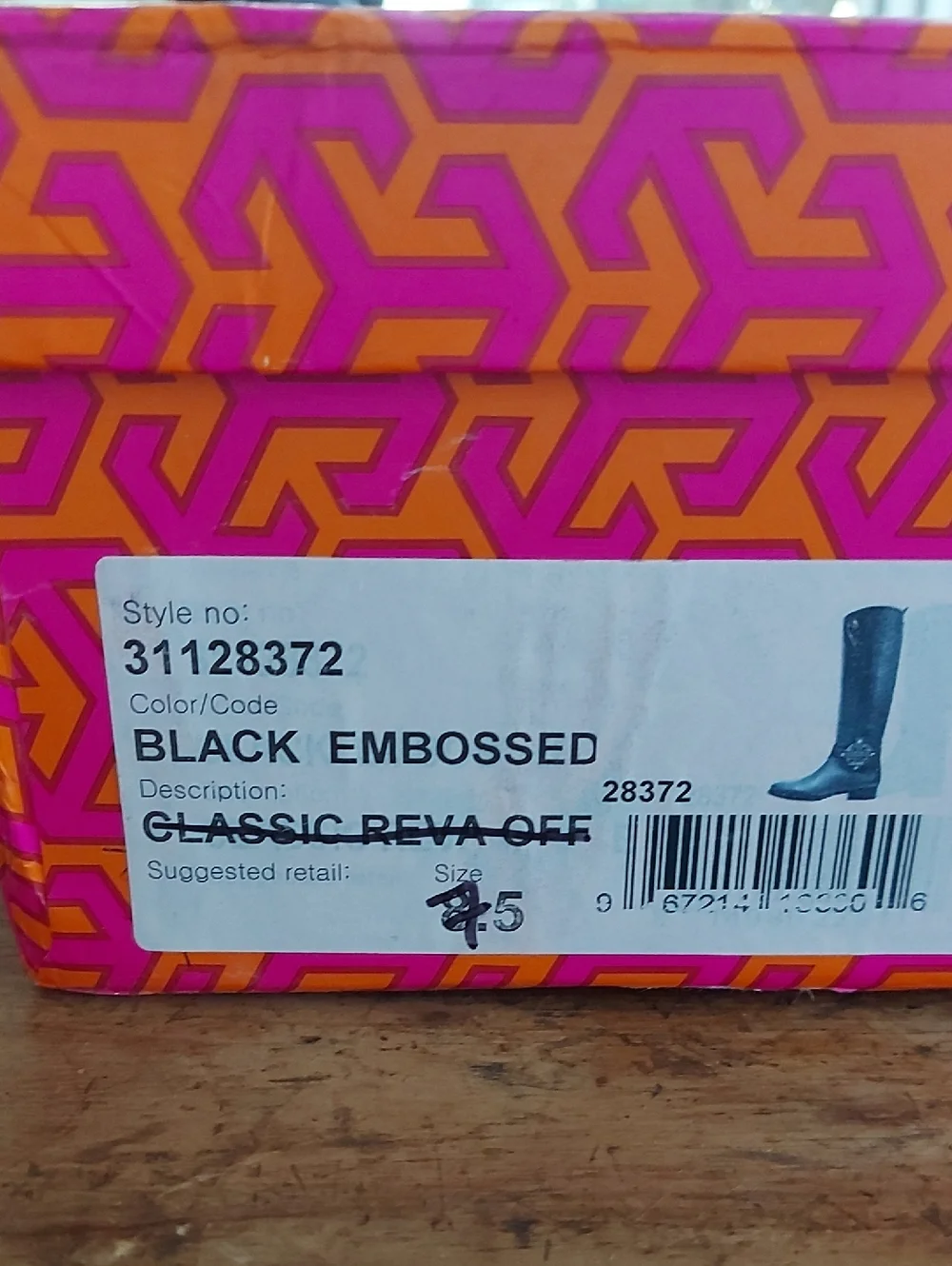 Tory Burch Black Pebbled Leather Glove with Gold Logo Accent
